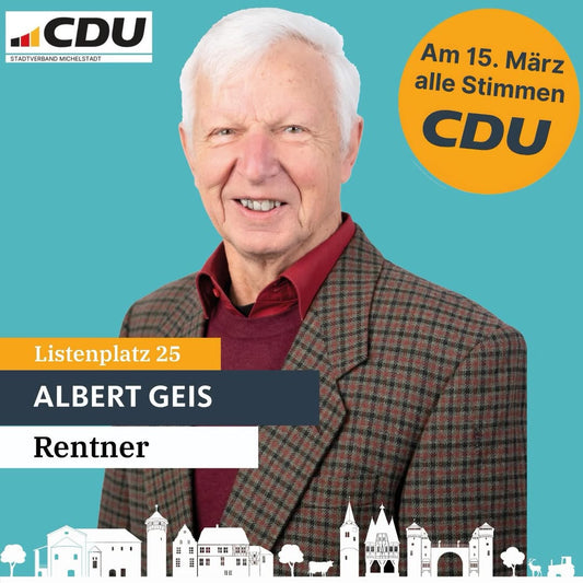 Albert Geis engagiert sich für ein Michelstadt,  in der Zusammenhalt, Verantwortung und Menschlichkeit zählen.
